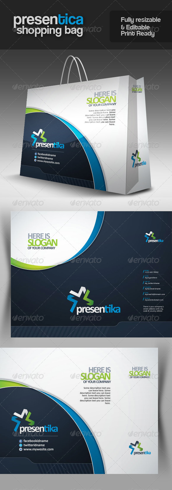 Presentica Multipurpose Shopping Bag - Packaging Print Templates