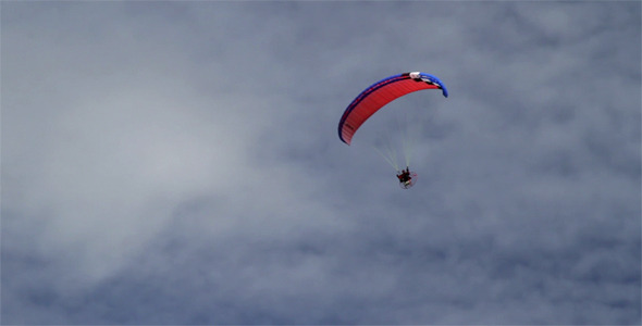Paragliding In Cloudy Sky Paragliding In Cloudy Sky