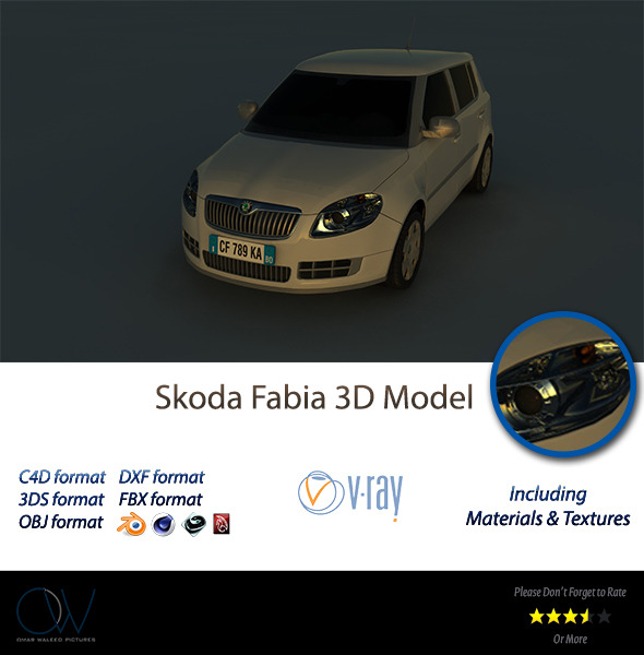 Skoda Fabia 3D Model - 3DOcean Item for Sale