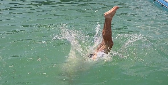 Man Jumping In Pool Man Jumping In Pool