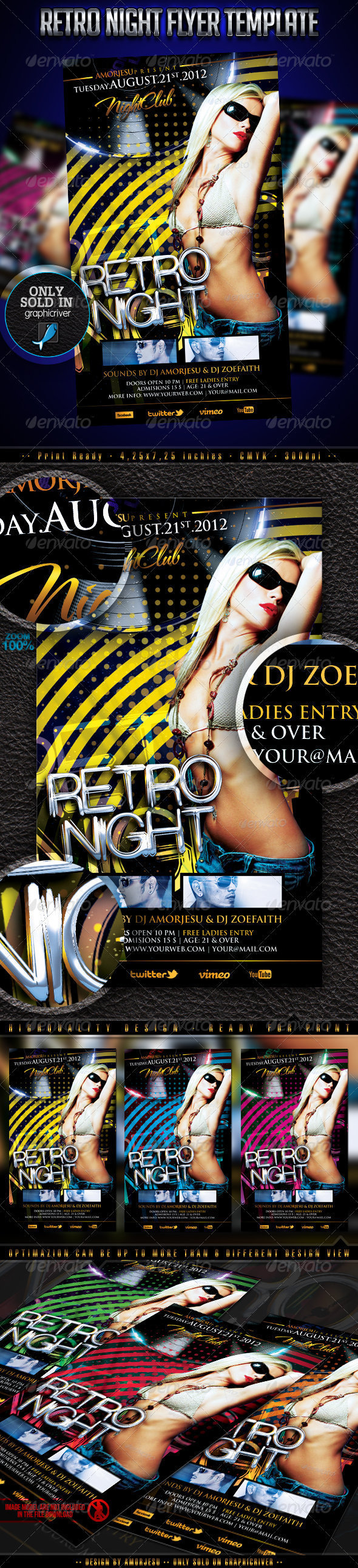 Retro Night Flyer Template