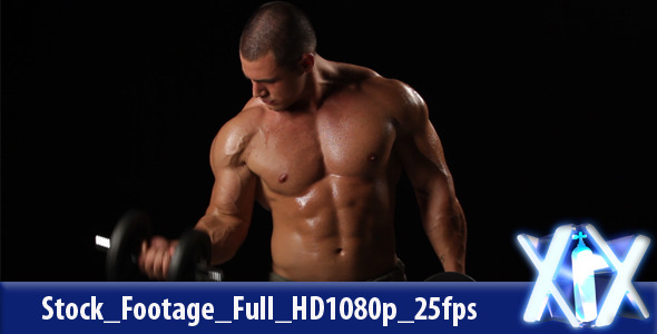 Bodybuilder Exercising With Dumbbells Bodybuilder Exercising With Dumbbells