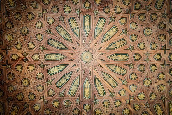 Ceiling in beautiful arabic style as background.