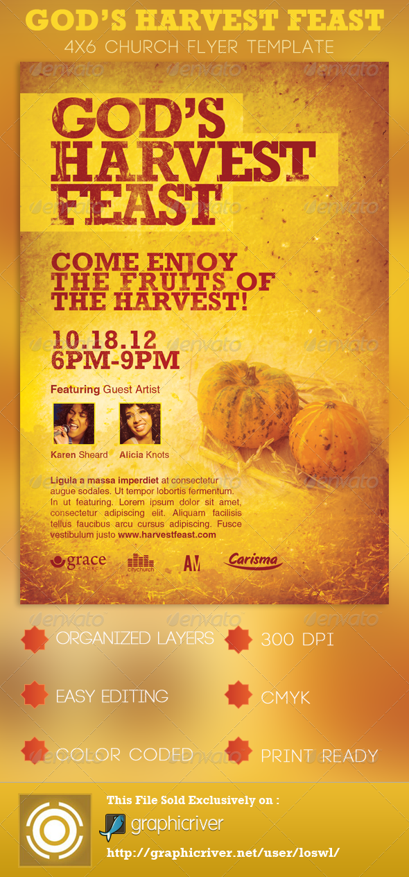 God s Harvest Feast Church Flyer Template God s Harvest Feast Church Flyer Template