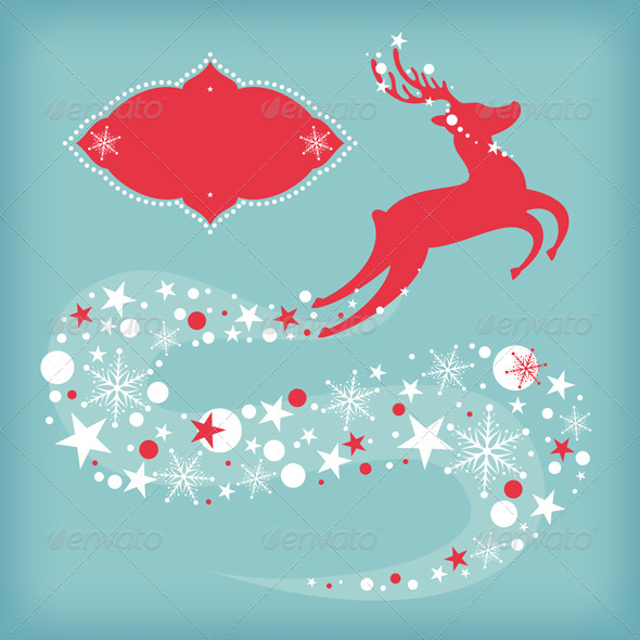 Christmas Card With Deer