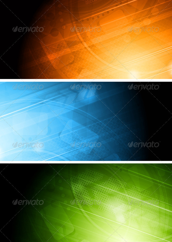 Hi-tech banners collection Hi-tech banners collection