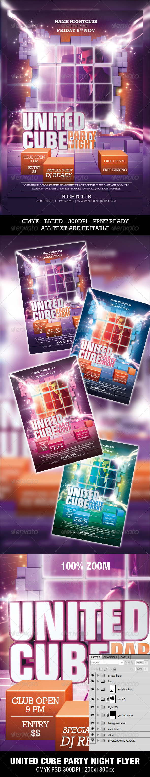 United Cube Party Night Flyer United Cube Party Night Flyer