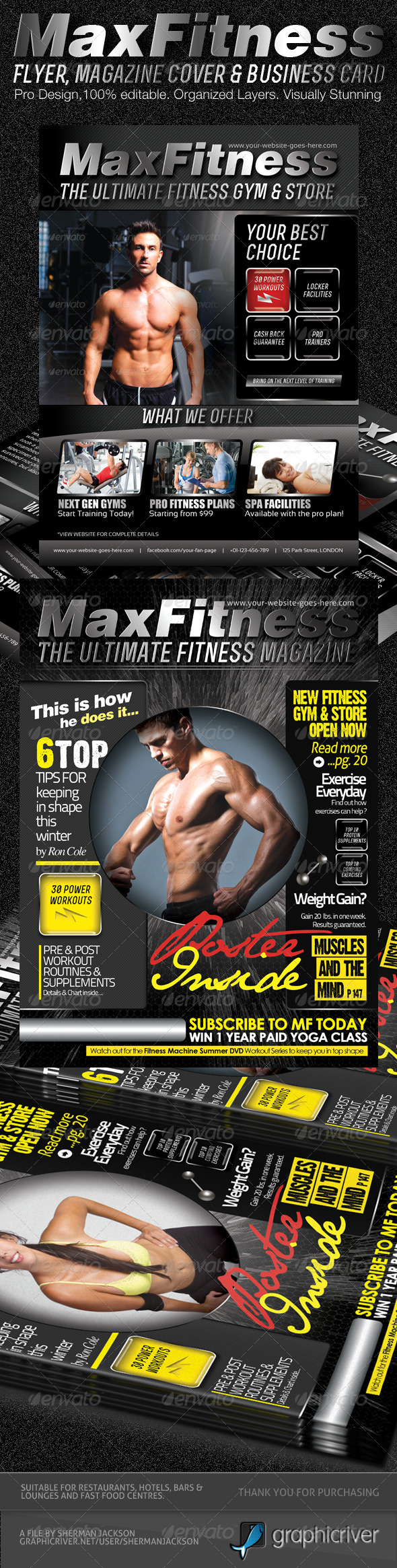 MaX Fitness Flyer & Magazine Cover Template