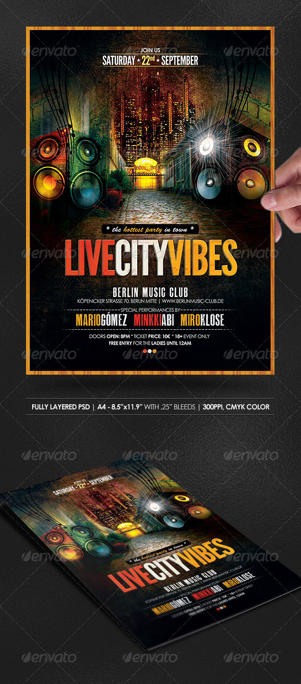 Live City Vibes Poster Flyer Live City Vibes Poster Flyer