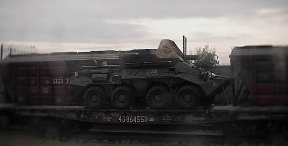 Railroad Cars Carrying Military Equipment Railroad Cars Carrying Military Equipment