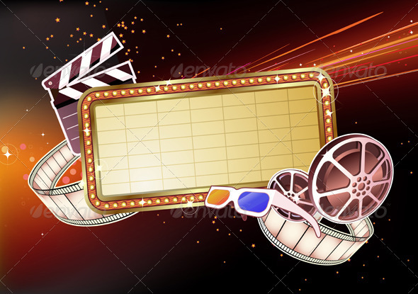 Movie marque sign Movie marque sign