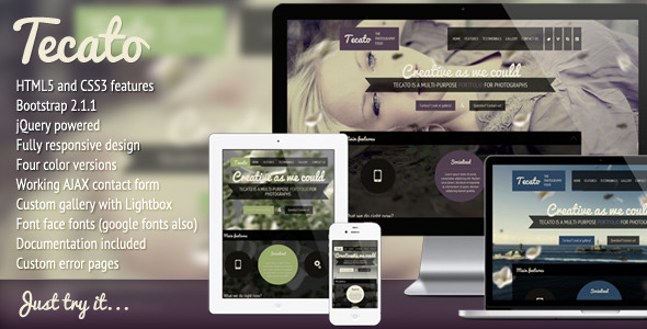 Tecato - Creative HTML5 one page portfolio