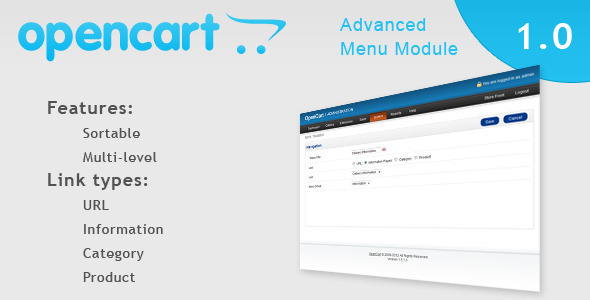 Menu Module for Opencart