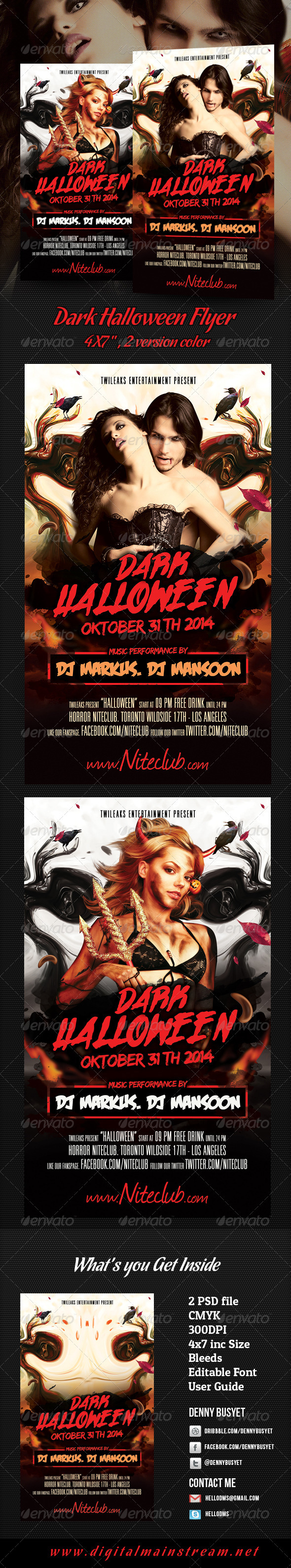 Dark Halloween Flyer Template - Events Flyers