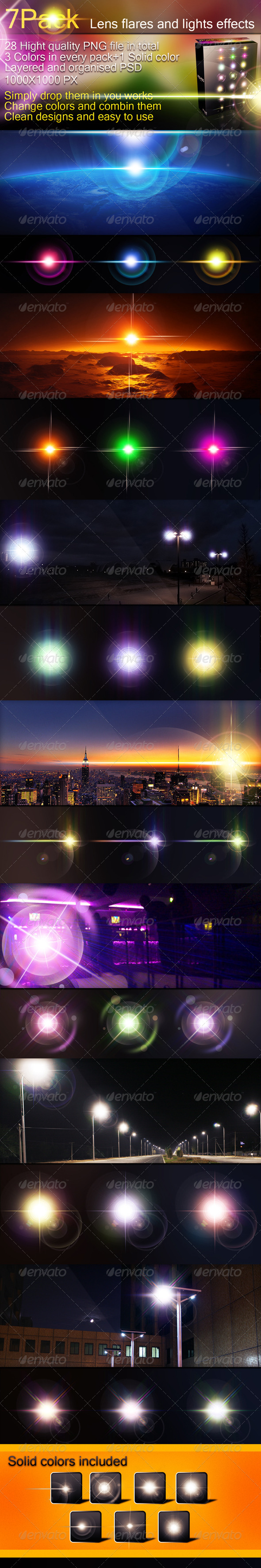 7 packs-Lens Flares and Light Effects 7 packs-Lens Flares and Light Effects