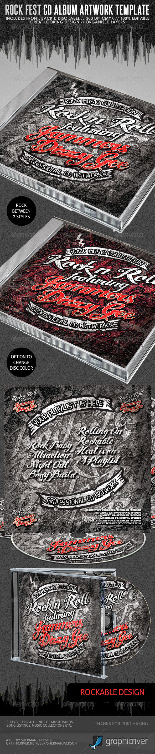 Rock Fest CD Artwork PSD Template Rock Fest CD Artwork PSD Template