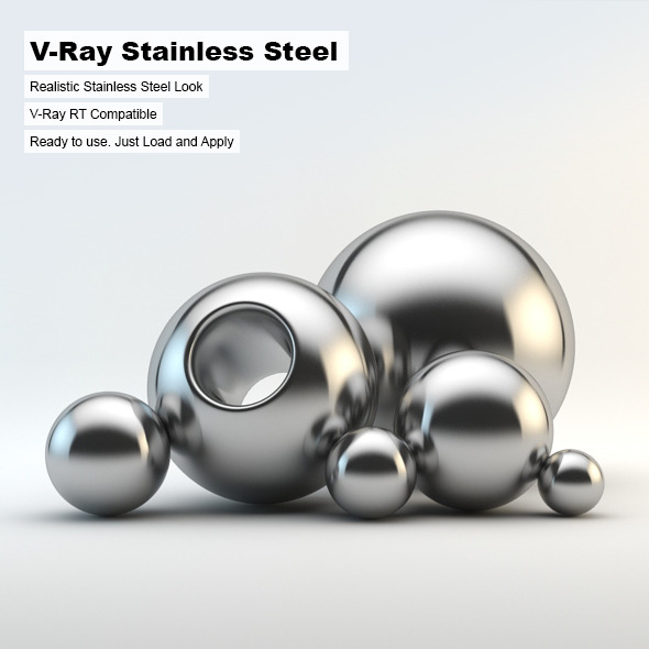 V-Ray Stainless Steel Material - 3DOcean Item for Sale