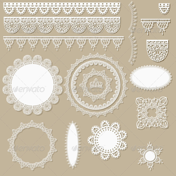 Vector Lacy Scrapbook Design Elements Vector Lacy Scrapbook Design Elements