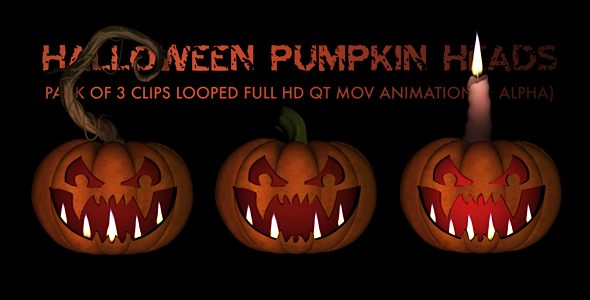 Halloween Pumpkin Heads Pack of 3 Halloween Pumpkin Heads Pack of 3
