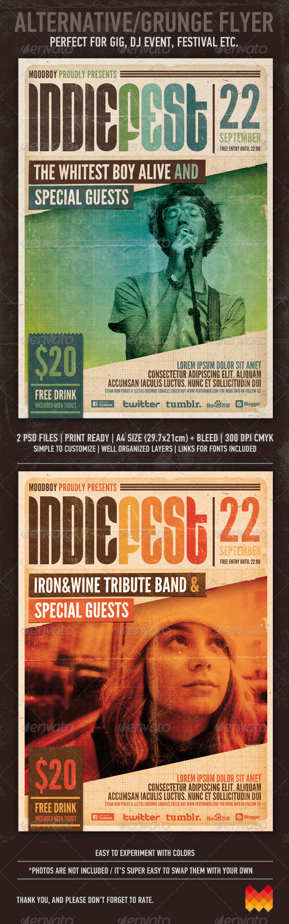 Indie Fest Flyer/Poster - Concerts Events