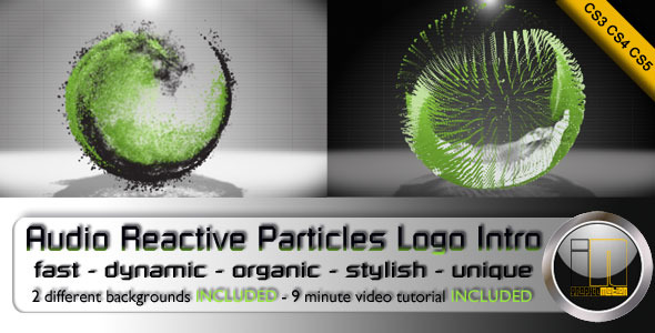 Audio Reactive 3D Particles Logo Intro Audio Reactive 3D Particles Logo Intro