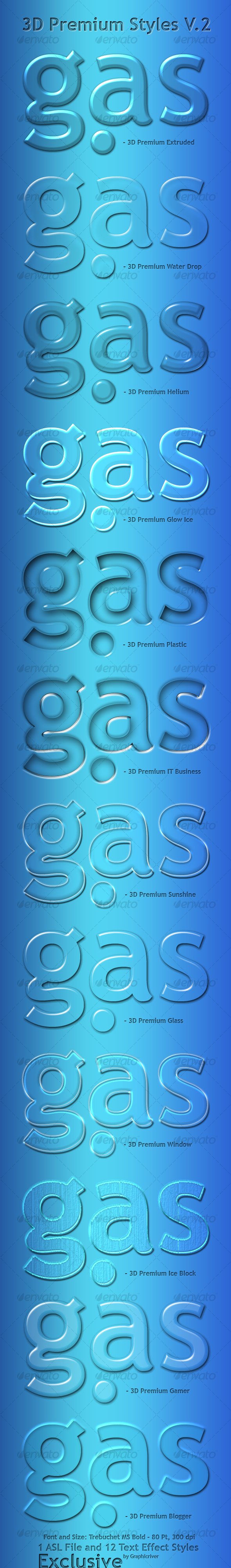 3D Premium Glass Styles V2 - Text Effects Styles