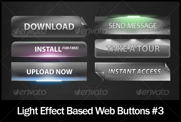 Light Effect Based Web Buttons #3 Light Effect Based Web Buttons #3