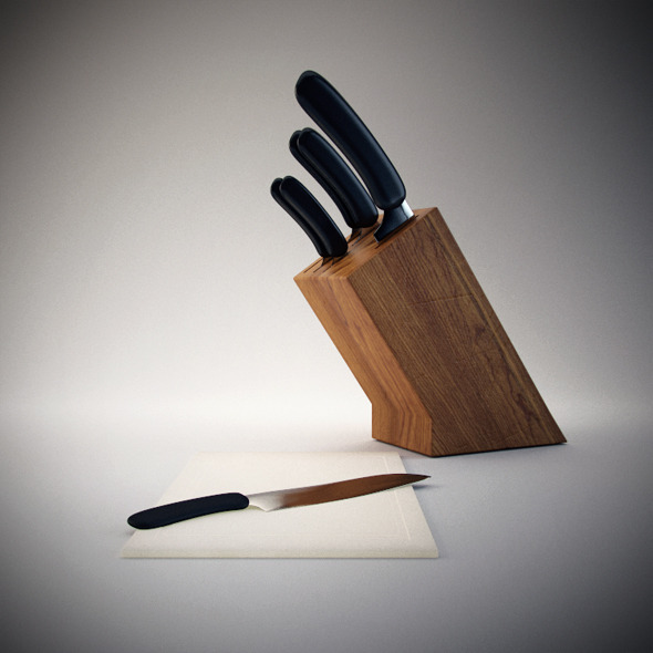 Knife Blocks & Sets - 3DOcean Item for Sale