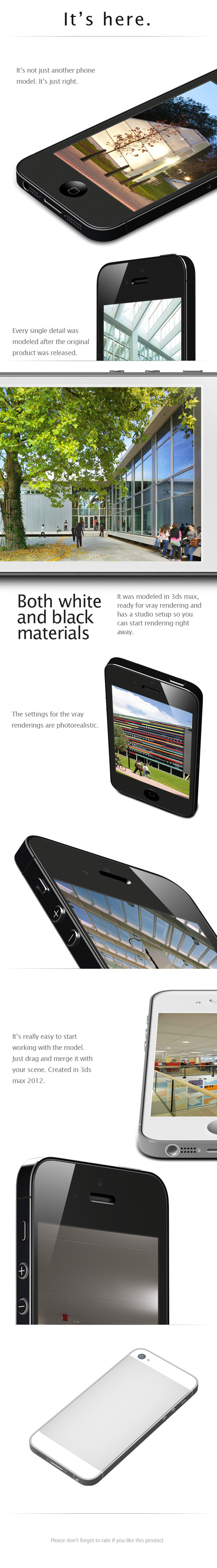 iPHONE 5 realistic model - 3DOcean Item for Sale