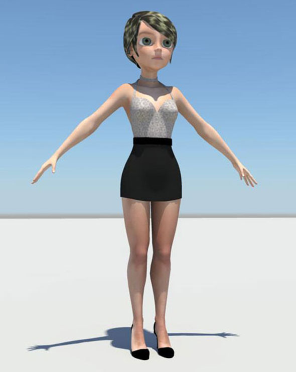 Semi realistic cartoon girl - 3DOcean Item for Sale