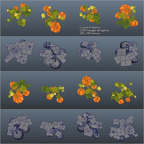 Low Poly Pumpkins - 3DOcean Item for Sale