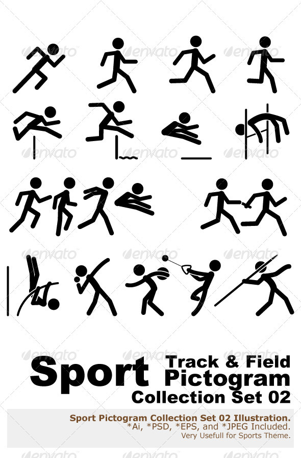 Sport Pictogram Icon Set 02 Track & Field Sport Pictogram Icon Set 02 Track & Field