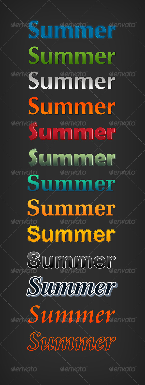 Graphic Layer Styles - Text Effects Styles
