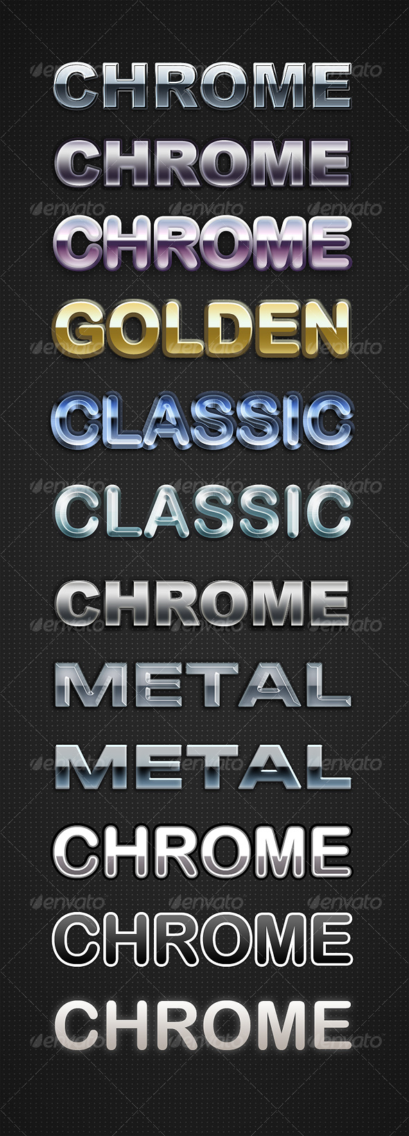 Chrome Layer Styles II - Text Effects Styles