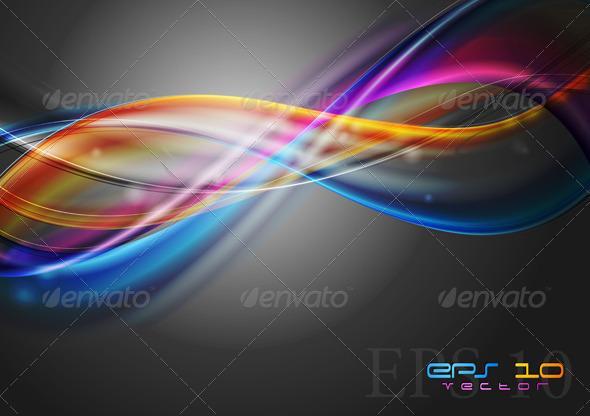 Multicolored vector waves Multicolored vector waves