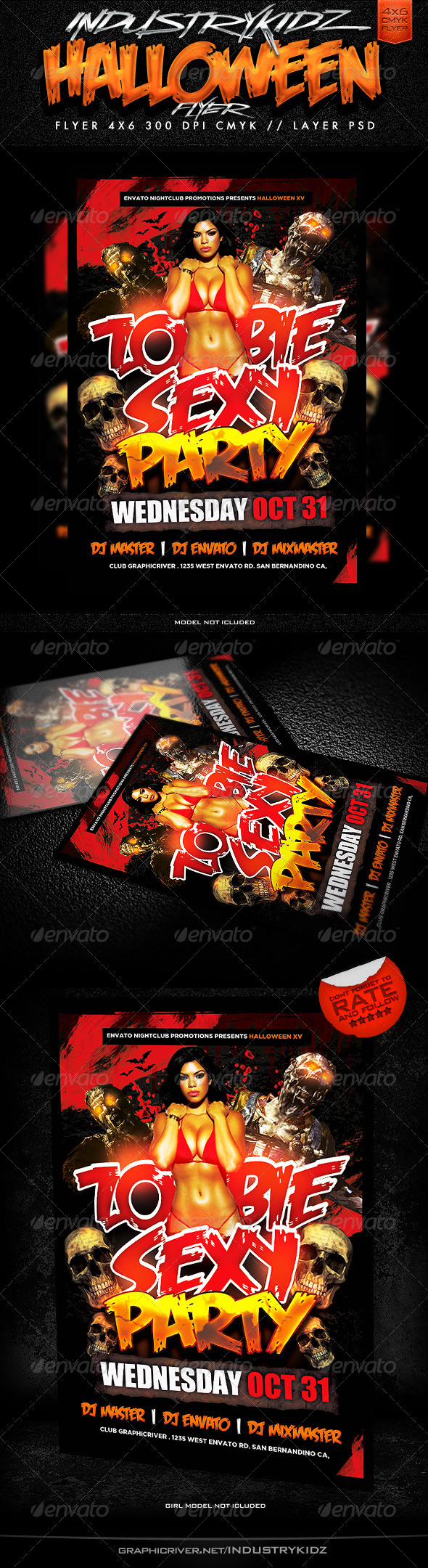 Zombie Sexy Party Flyer Template