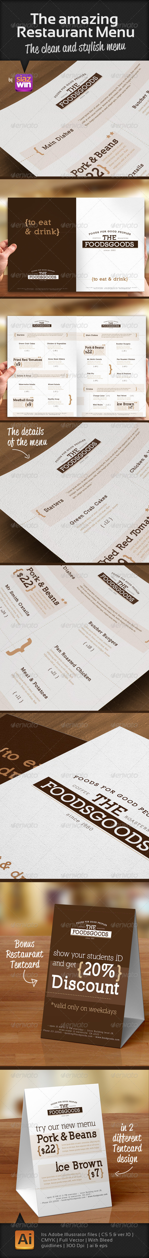 The Amazing Restaurant Menu 1 - Food Menus Print Templates