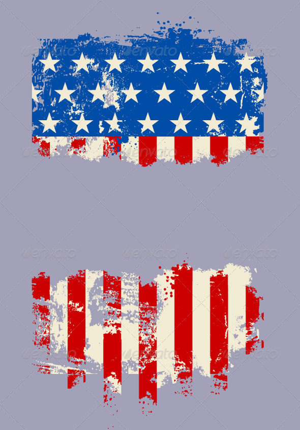 Grunge USA national flag