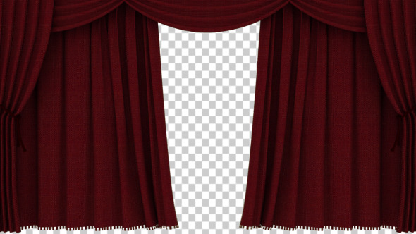 Realistic Red Curtain Opening Realistic Red Curtain Opening