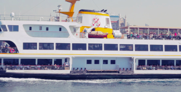 Big Ferry Passing By In Bosphorus Istanbul Big Ferry Passing By In Bosphorus Istanbul