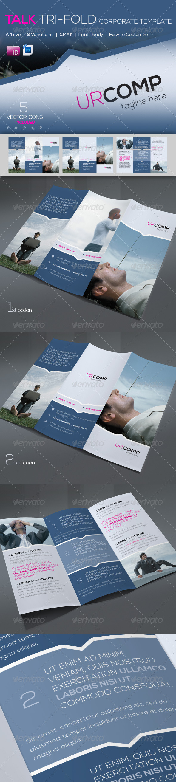 Talk Corporate Trifold Template A4 Talk Corporate Trifold Template A4