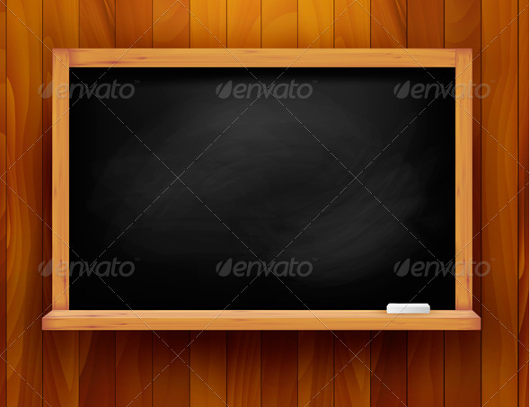 Blackboard on wooden background Blackboard on wooden background