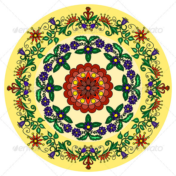 Abstract Decorate Ornament with colorful Flowers Abstract Decorate Ornament with colorful Flowers