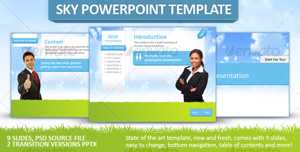 Fresh Sky Powerpoint Template - Powerpoint Templates Presentation Templates
