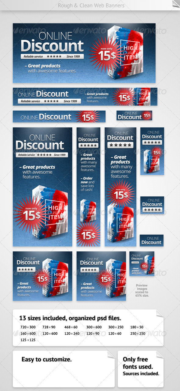 Rough & Clean Web Banners Rough & Clean Web Banners