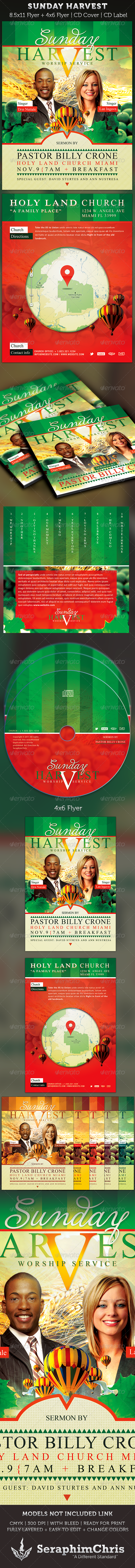 Sunday Harvest: Church Flyer and CD Art Template