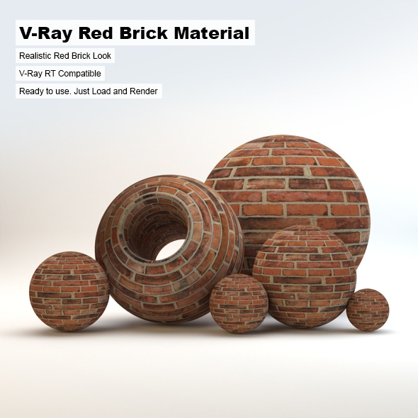 V-Ray Red Brick Material - 3DOcean Item for Sale