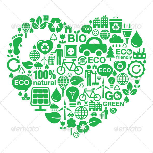 Eco heart background -  green ecology