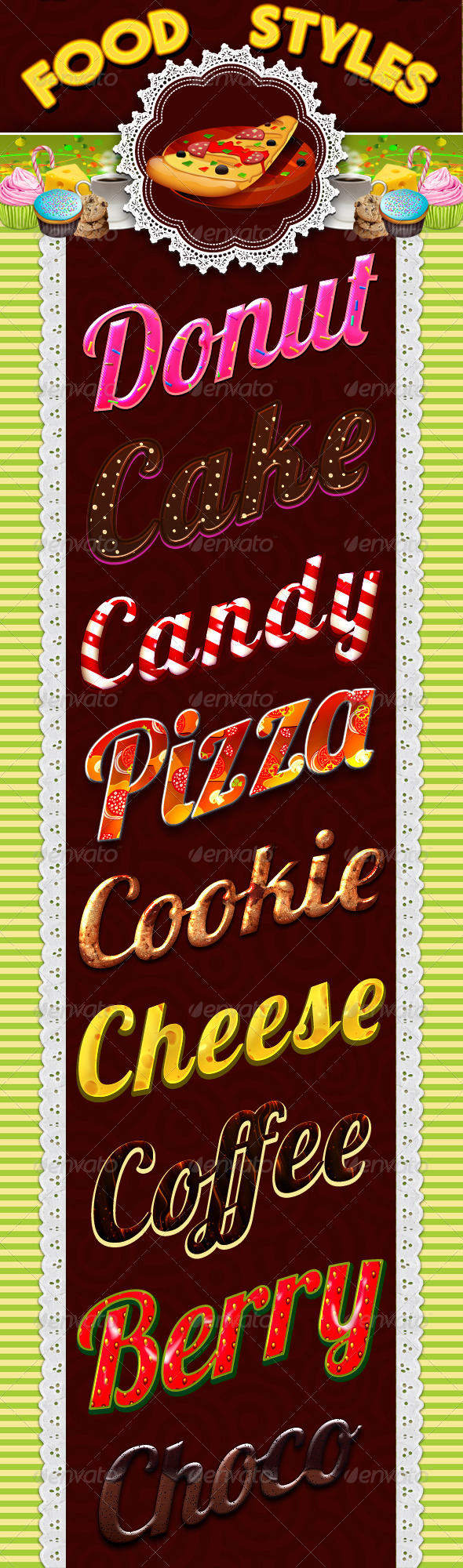 Food Styles - Text Effects Styles