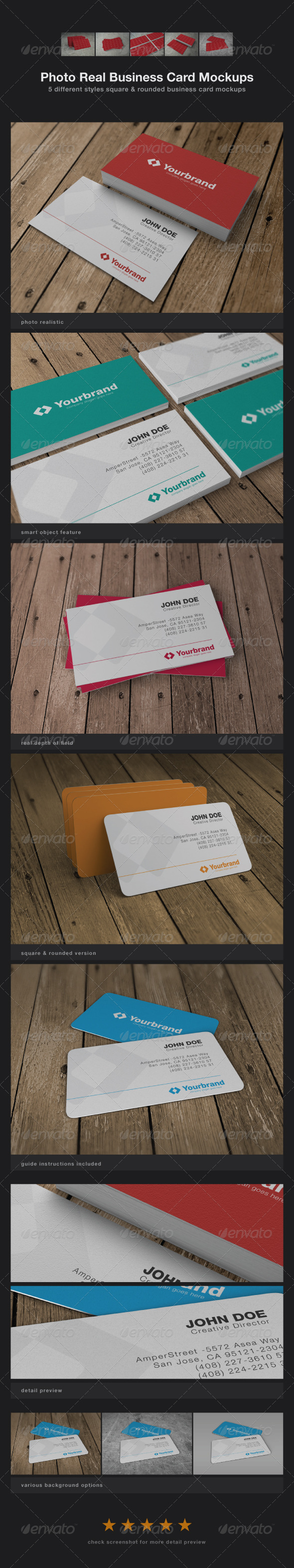 Photo Real Business Card Mockups Photo Real Business Card Mockups